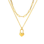 Veile Studios Fashion Jewelry Multilayer Heart Pendant Necklaces Stainless Steel Chain Choker Necklaces & Pendants