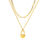 Veile Studios Fashion Jewelry Multilayer Heart Pendant Necklaces Stainless Steel Chain Choker Necklaces & Pendants