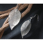 Veile Studios Delicate Filigree Leaf Drop Leaves Studs Long Dangle Gun Black Earrings