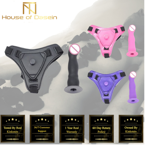 Dildo With Harness Strapon Panties Purple Pink Black Dong Strap Ons