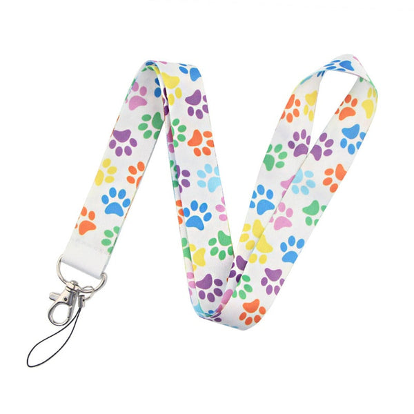 Dog Paw Printed Lanyard Phone Rope Keychains For Keys Id Card Lanyards Men Women Keyrings