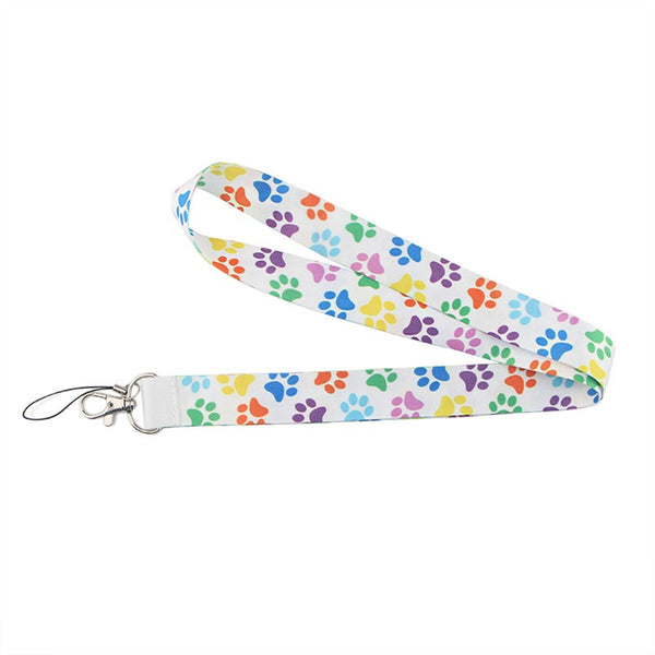 Dog Paw Printed Lanyard Phone Rope Keychains For Keys Id Card Lanyards Men Women Keyrings