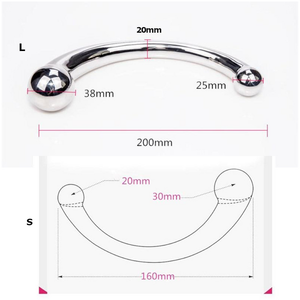 Double Ended Stainless Steel Butt Plug Dildo Metal Anal Bead Balls Non Vibrating Butt Plugs