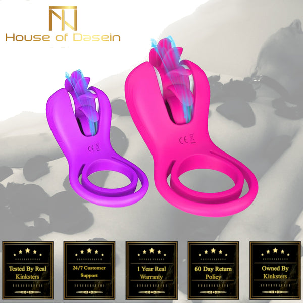 Double  Ring Spinning Oral Sex Licking 10 Speeds For Couples    Rings