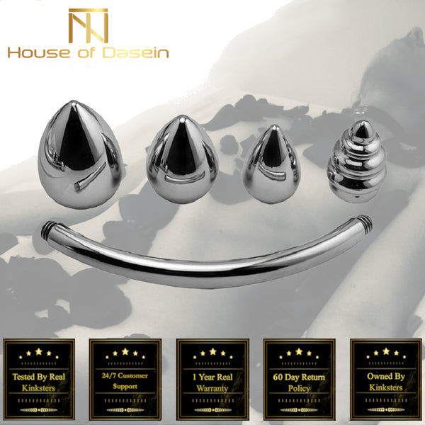 Double Stainless Steel Metal Anal Dual Butt Plug Stimulation  Non Vibrating Butt Plugs