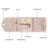 Veile Studios Jewelry Foldable Case Blue Small Portable For Journey Earrings Rings And Brooches Storage Bag Jewellery Holders & Organisers