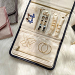 Veile Studios Jewelry Foldable Case Blue Small Portable For Journey Earrings Rings And Brooches Storage Bag Jewellery Holders & Organisers