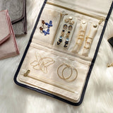 Veile Studios Jewelry Foldable Case Blue Small Portable For Journey Earrings Rings And Brooches Storage Bag Jewellery Holders & Organisers