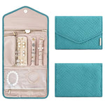 Veile Studios Jewelry Foldable Case Blue Small Portable For Journey Earrings Rings And Brooches Storage Bag Jewellery Holders & Organisers