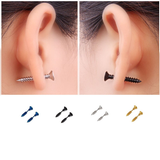 Veile Studios 4 Pairs Stainless Steel Women's Men's Screw Pierced Tunnel Earrings
