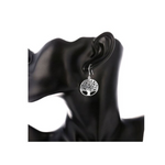 Veile Studios Thanksgiving Gift Sterling Silver Plated Tree Of Life Drop Dangle Earrings