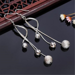 Veile Studios Women Pendant Beans Tassel Long Drop Elegant Dangle Earrings