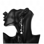 Veile Studios Women Pendant Beans Tassel Long Drop Elegant Dangle Earrings