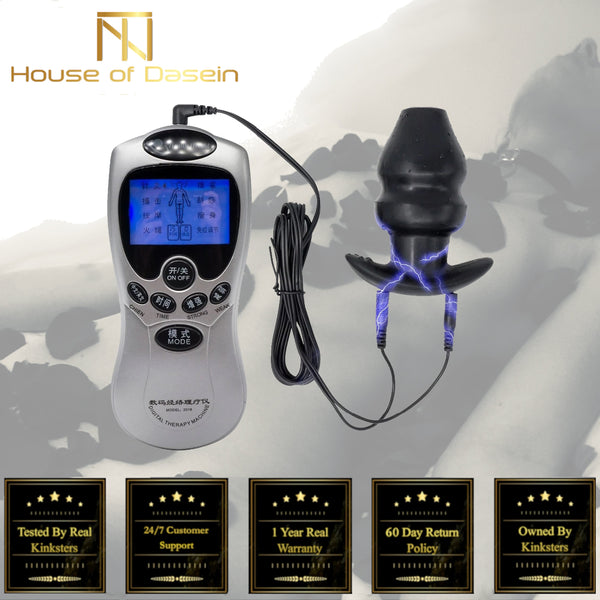 Electric Shock Plug Masturbator Anal Dilator Hollow Peep Hole Electro & Medical Play