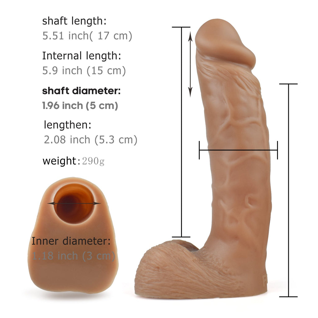 Flesh Flexible Silicone Realistic Cock Penis Extender Sheath Sleeve – House  of Dasein