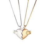 Veile Studios Creative Magnet Love Necklace 2Pcs Heartbroken Shape Men And Women Necklaces & Pendants