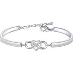 Veile Studios Infinity Heart Bracelet Bangle Crystal Love Forever Symbol Charm Bracelets