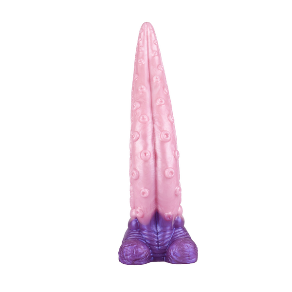 Pink Purple Long Dragon Tongue Silicone Textured Dildo 28 Centimeter 8.5 645 Gram Fantasy Dildos
