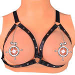 Nipple & Clitoral Toys House Of Dasein Breast Clip Leather Belt Bondage Stainless Steel Nipple Clamp With Chains