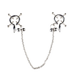 Nipple & Clitoral Toys House Of Dasein Breast Clip Leather Belt Bondage Stainless Steel Nipple Clamp With Chains