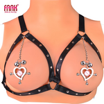 Nipple & Clitoral Toys House Of Dasein Breast Clip Leather Belt Bondage Stainless Steel Nipple Clamp With Chains