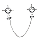Nipple & Clitoral Toys House Of Dasein Breast Clip Leather Belt Bondage Stainless Steel Nipple Clamp With Chains
