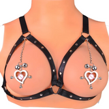 Nipple & Clitoral Toys House Of Dasein Breast Clip Leather Belt Bondage Stainless Steel Nipple Clamp With Chains