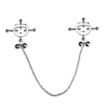 Nipple & Clitoral Toys House Of Dasein Breast Clip Leather Belt Bondage Stainless Steel Nipple Clamp With Chains