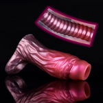 Masturbators House Of Dasein Fantasy Ribbed Dildo Open Ended Sheath Silicone Penis Sleeve Men Cock Enlargement