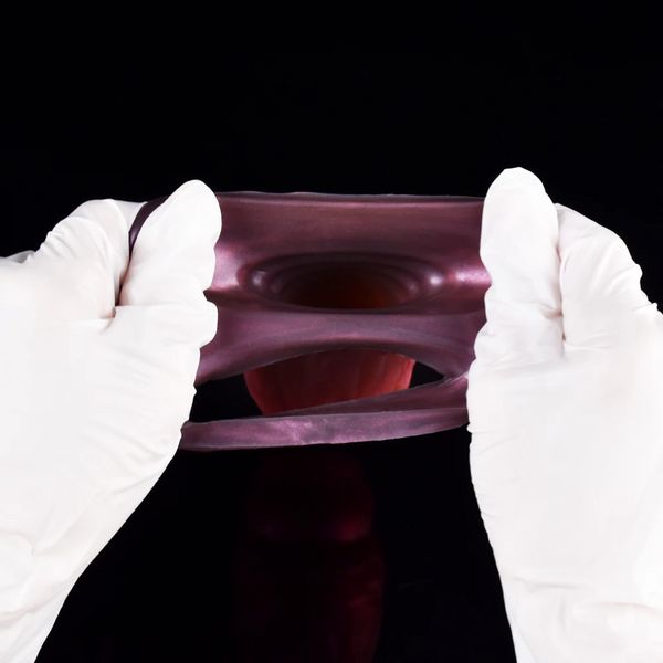 Fantasy Ribbed Dildo Open Ended Sheath Silicone  Sleeve Men  Enlargement Masturbators