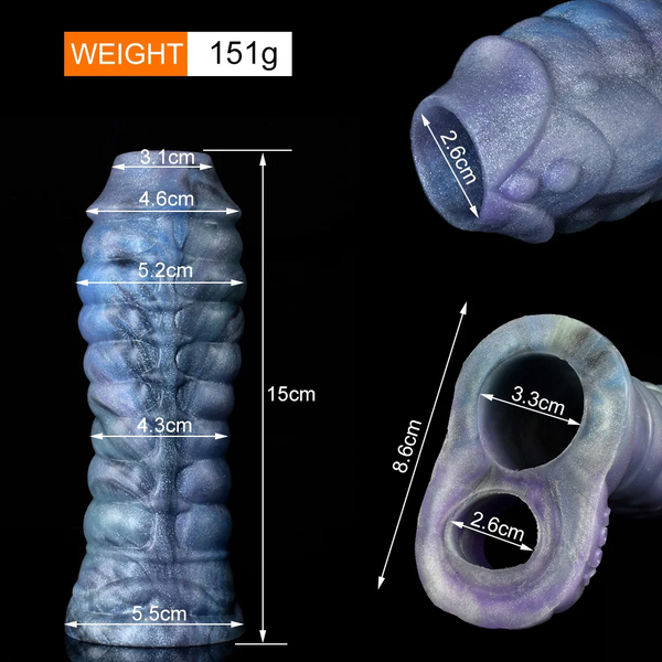 Luminous Sheath Fantasy Ribbed Dragon  Sleeve Sex Toys Stretch Enlarge   Extenders & Enlargers