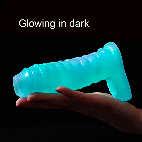 Luminous Sheath Fantasy Ribbed Dragon  Sleeve Sex Toys Stretch Enlarge   Extenders & Enlargers