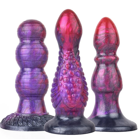 House Of Dasein Silicone Anal Beads With Sucker Small Dildo Bumpy Stimulate Butt Plug Sex Toys Anal Balls & Beads
