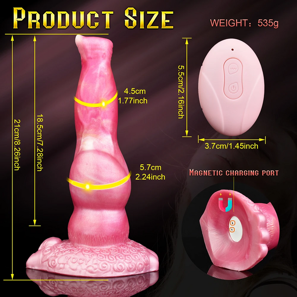 Silicone Fantasy Dog Knot  With Suction Cup Wireless Control Telescoping Vibrating Dildo Anal Plug For Women Men Dildos