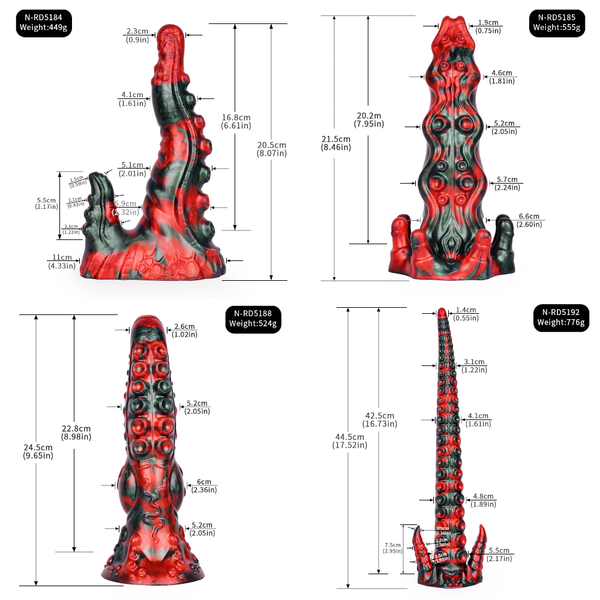 Silicone Fantasy Octopus Legs Design With Sucker Colorful  Sex Toys For Women Clit Stimulate Long Anal Plug Dildos