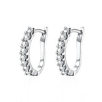 Veile Studios Fashionable K Gold Diamond Set Earring Buckle Platinum Plated Silver Earrings