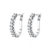 Veile Studios Fashionable K Gold Diamond Set Earring Buckle Platinum Plated Silver Earrings