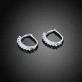 Veile Studios Fashionable K Gold Diamond Set Earring Buckle Platinum Plated Silver Earrings