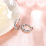 Veile Studios Fashionable K Gold Diamond Set Earring Buckle Platinum Plated Silver Earrings
