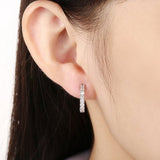 Veile Studios Fashionable K Gold Diamond Set Earring Buckle Platinum Plated Silver Earrings