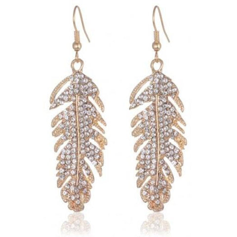 Veile Studios Female Fashion Elegance Wing Gold Earrings