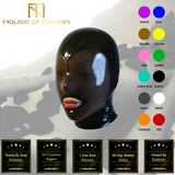 House Of Dasein Fetish Mask With Back Zip Transparent Black Face Hood Latex Hoods