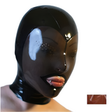House Of Dasein Fetish Mask With Back Zip Transparent Black Face Hood Latex Hoods
