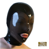 House Of Dasein Fetish Mask With Back Zip Transparent Black Face Hood Latex Hoods