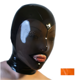 House Of Dasein Fetish Mask With Back Zip Transparent Black Face Hood Latex Hoods
