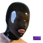 House Of Dasein Fetish Mask With Back Zip Transparent Black Face Hood Latex Hoods