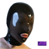 House Of Dasein Fetish Mask With Back Zip Transparent Black Face Hood Latex Hoods