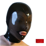 House Of Dasein Fetish Mask With Back Zip Transparent Black Face Hood Latex Hoods