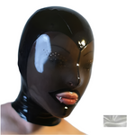 House Of Dasein Fetish Mask With Back Zip Transparent Black Face Hood Latex Hoods