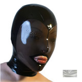 House Of Dasein Fetish Mask With Back Zip Transparent Black Face Hood Latex Hoods
